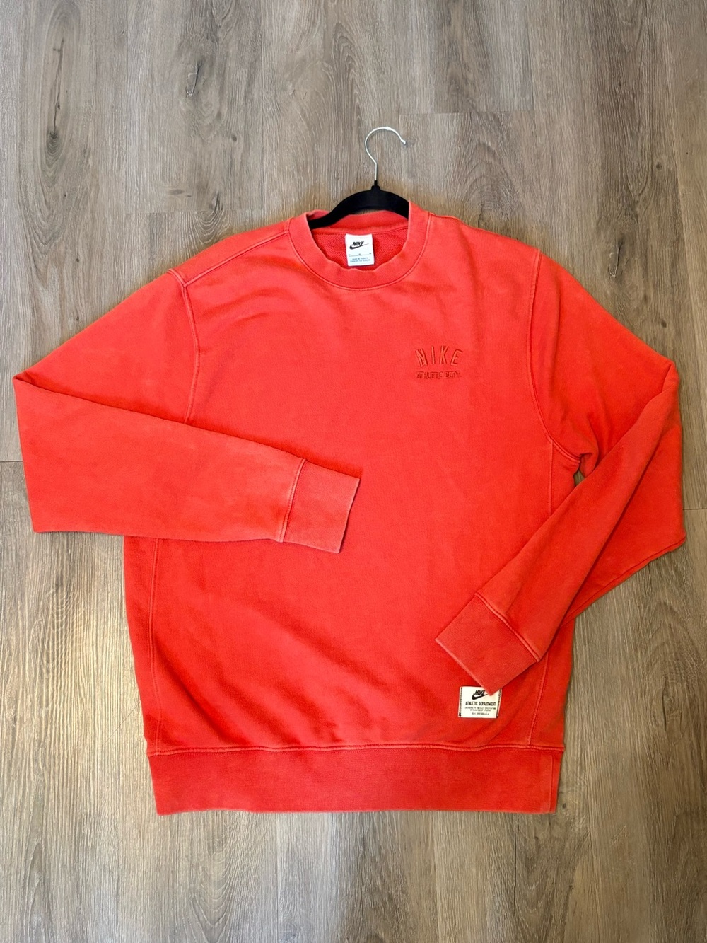 Nike Rust Orange Crewneck Sweatshirt with Subtle Logo